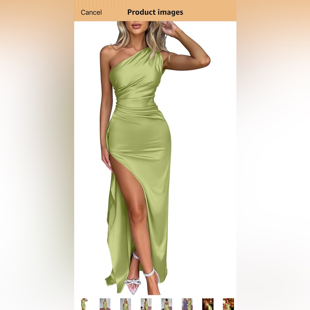 Elegant Green Satin Dress